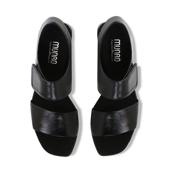 🆕MUNRO Nissa Leather Comfort Sandals Shoes Black 10 - Picture 3 of 12